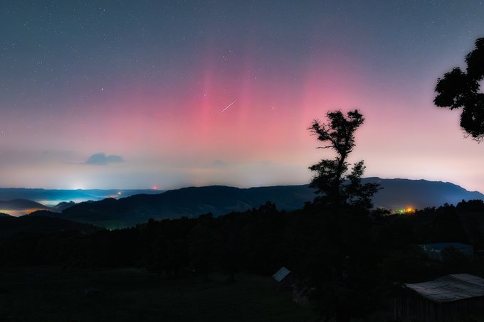 Aurora seen from Virginia during G3 Geomagnetic Storm